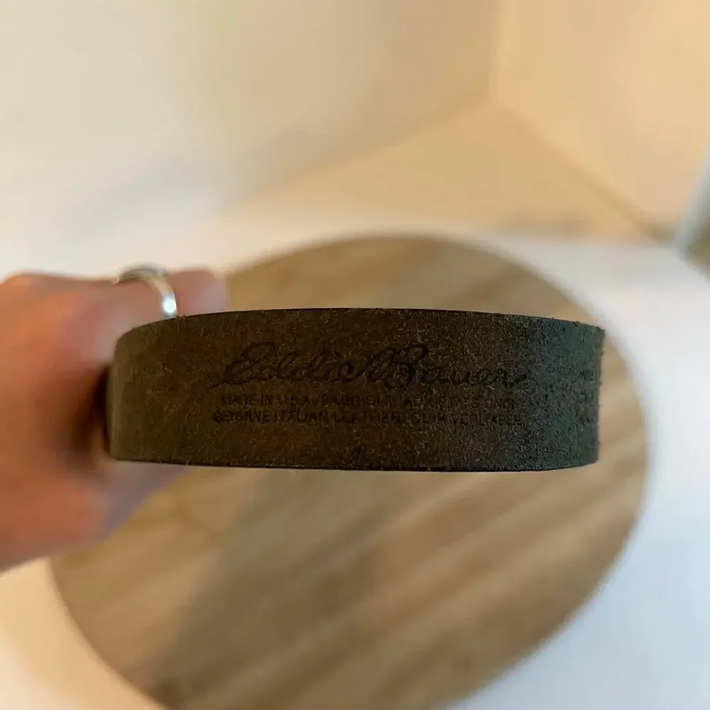 Eddie Bauer USA Made Genuine Italian Leather Worn in Unisex Belt Size XL